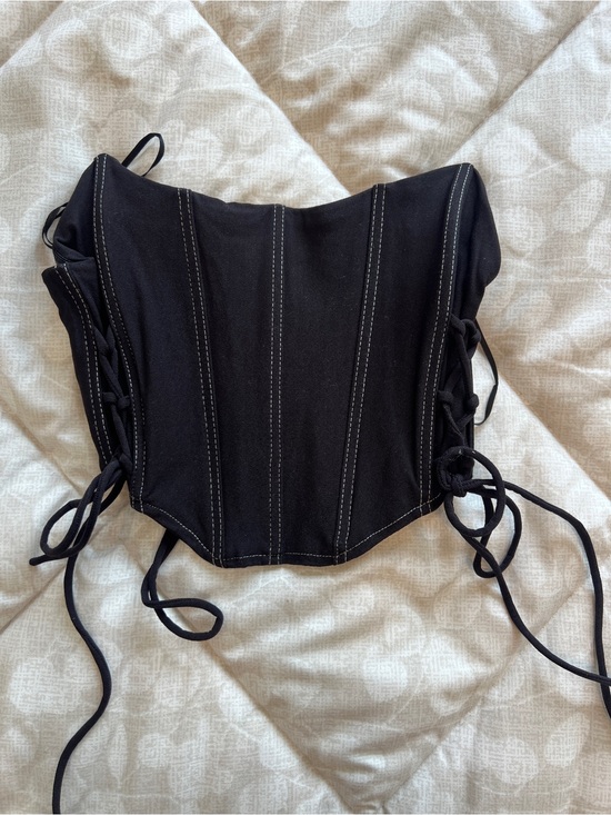 Garage Tops - Garage Black Strapless Bustier Top with Back Zipper